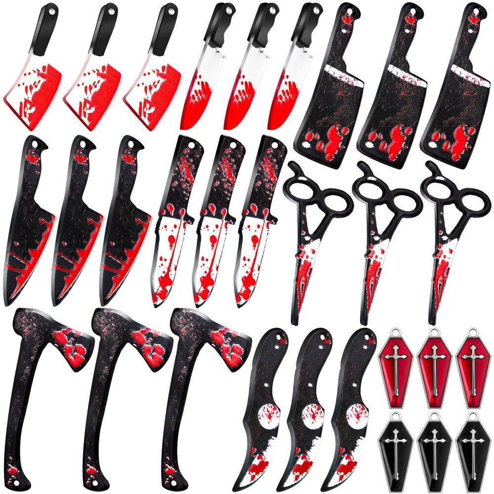 2245 30 pcs Halloween Knife Charms for Jewelry Making, Knife Charms, DIY